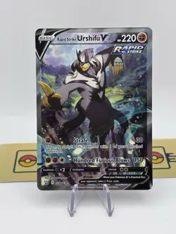 Pokemon TCG Rapid Strike Urshifu V Alt Full Art 153/163 -SWSH05 Battle Styles NM - Image 1
