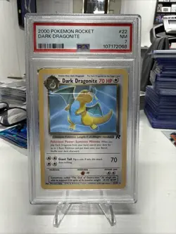 2000 Pokemon Rocket Dark Dragonite #22 PSA 7 - Image 1