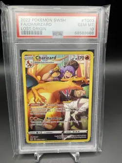 2022 POKEMON SWORD & SHIELD LOST ORIGIN #TG03 FULL ART/CHARIZARD PSA 10 - Image 1