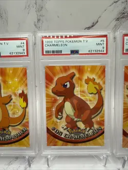 1999 Pokemon Topps Charmander Chameleon Charizard Graded PSA 9 10 Seq - Image 3