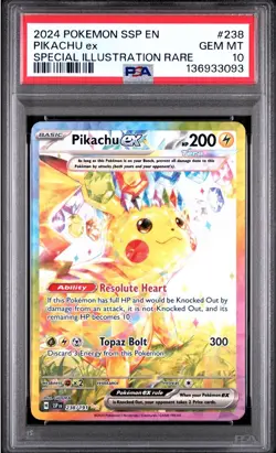 2024 Pokemon SSP EN Pikachu Ex Special Illustration Rare PSA 10 #238 - Image 1
