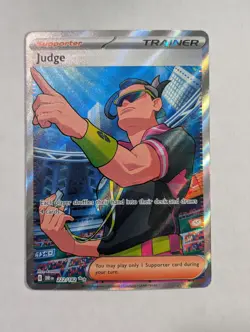 Judge 222/182 Sv10: Destined Rivals Ultra Rare Holo Trainer Pokemon TCG - Image 1