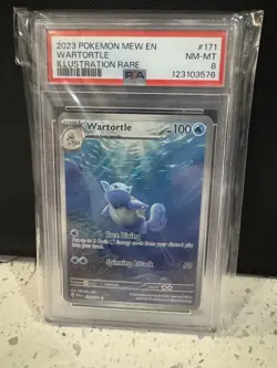 Pokemon Wartortle Illustration Rare Scarlet & Violet 151 171/165 Holo PSA 8 2023 - Image 1