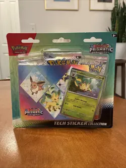 Prismatic Evolutions 3 Pack Blister Tech Sticker Collection Pokemon New Sealed - Image 1