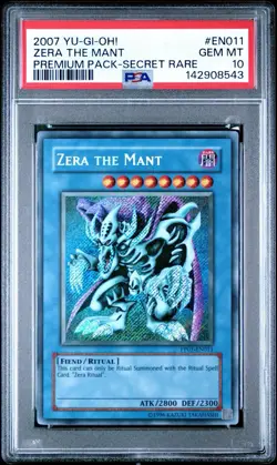 2007 Yu-Gi-Oh! Zera the Mant (Secret) Premium Pack 1 PP01 Secret Rare PSA 10 - Image 1