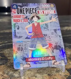 NCAA Bandai Namco One Piece CCG Monkey D. Luffy US Voyage Promo Full Art Holo B - Image 4