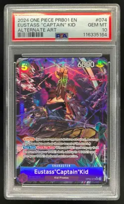 2024 One Piece PRB01 EN Eustass Captain Kid Alternate Art #OP05-074 PSA 10 - Image 1