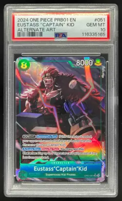 2024 One Piece PRB01 EN Eustass Captain Kid Alternate Art #OP01-051 PSA 10 - Image 1