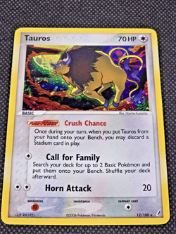 Tauros 12/100 Holo Rare EX Crystal Guardians Pokemon Card LP -- L19 - Image 2