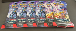 Lot of 6 Pokemon Cards Scarlet & Violet - Temporal Forces Sleeved Booster Packs - Image 1