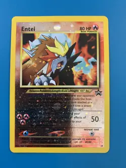 Entei #34 Black Star Promo Reverse Holo Rare Vintage Pokemon Card - NM - Image 1