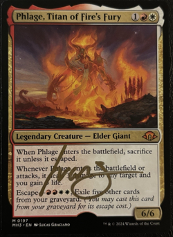 Phlage, Titan of Fire's Fury Artist Proof Signed Sketched Horizons 3 MH3 MTG - Image 1