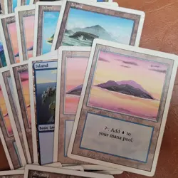100+ Basic Lands Plains island swamp mountain forest White Bordered OLD HP /used - Image 3