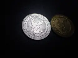 Pokemon Card Meiji Promo Battle Coin Pichu x2 Gold & Silver #6300 PLAY - Image 2