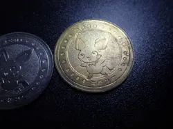 Pokemon Card Meiji Promo Battle Coin Pichu x2 Gold & Silver #6300 PLAY - Image 5