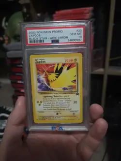2000 POKEMON PROMO BLACK STAR TOSHINAO AOKI ERR #23 ZAPDOS PSA 10 - Image 1