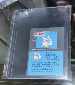 1996 Snack Club Sticker Wartortle Japanese Pokemon Seal Bandai Nintendo Clean - Image 4