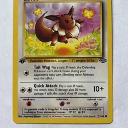 Eevee 1st ed jungle 51/64 Pokemon card WOTC light play LP - Image 3