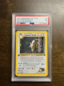 Pokemon TCG Giovanni's Persian 8/132 Gym Challenge 1st Edition Holo Rare Swirl - Image 1