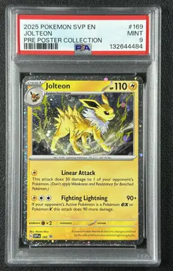 JOLTEON PSA 9 2025 POKEMON SVP EN #169 PRE POSTER COLLECTION 484 - Image 1