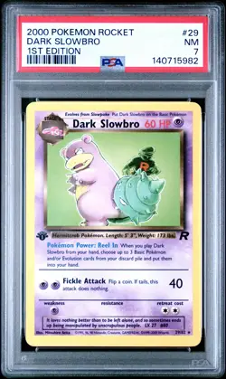 2000 POKEMON ROCKET 1ST ED #29 DARK SLOWBRO PSA 7 - Image 1