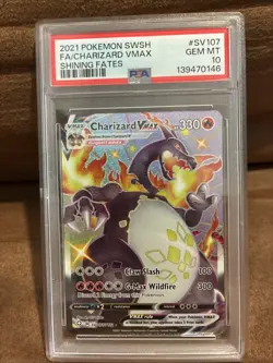 Pokemon Charizard VMAX SV107/SV122 Shining Fates Full Art Holo PSA 10 - Image 1