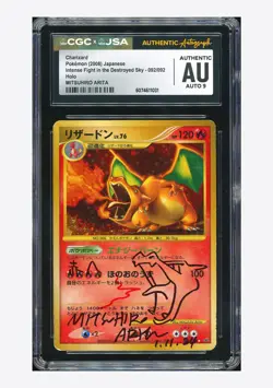 Pokemon CGC AUTH AUTO 9 Charizard Holo Mitsuhiro Arita 2008 #092 Stormfront JPN - Image 1