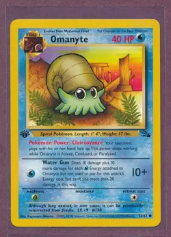 1999 Pokemon First Edition Omanyte 52/62!!! - Image 1