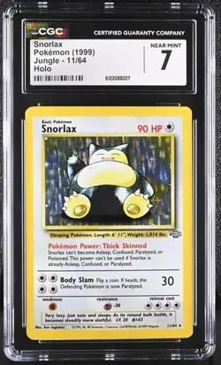 Snorlax *CGC 7* Holo *Jungle* #11 *1999* Vintage * Pokemon - Image 1