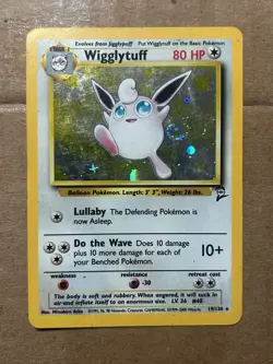 Pokemon Wigglytuff 19/130 WotC Base Set 2 Holo Rare HP - Image 1