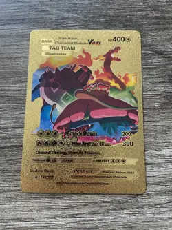 Pokemon - Venusaur Charizard Blastoise VMax Tag Team - Gold Foil Fan Art - Image 1