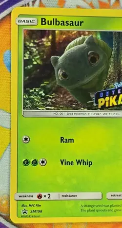 🔥Pokemon Bulbasaur SM198 Detective Pikachu Promo Holo 2019 70 HP TCG Fresh 👍📈 - Image 2