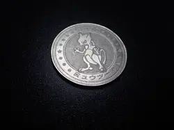 Pokemon Card Meiji Promo Metal Battle Coin Silver Shining Mewtwo #6261 PLAY - Image 2