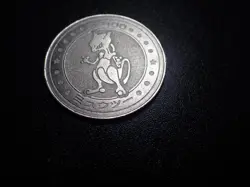 Pokemon Card Meiji Promo Metal Battle Coin Silver Shining Mewtwo #6261 PLAY - Image 3