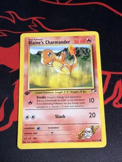 Pokemon TCG Blaine's Charmander 1st Edition Common Card 61/132 Gym Heroes - Image 1