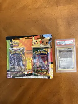 Pokemon Cards Graded PSA 3 Stamped Reverse Holo Umbreon And Two Pack Blister - Image 1