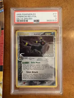 Pokemon Cards Graded PSA 3 Stamped Reverse Holo Umbreon And Two Pack Blister - Image 2