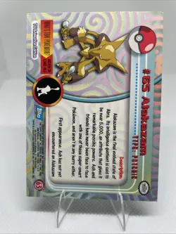 Alakazam #65 Topps Pokemon TV Animation Edition Pokemon Card - Image 2