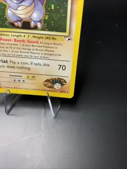 Brock's Rhydon Gym Heroes 2/132 Holo Rare With Swirl Vintage Pokemon Card LP - Image 5