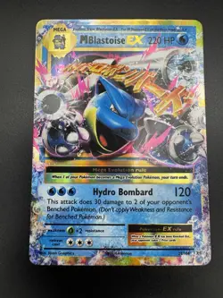 Mega M Blastoise EX 22/108 Pokemon Evolutions Holo Ultra Rare Card 2016 - Image 3
