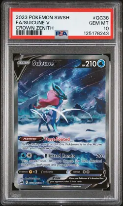 2023 POKEMON SWSH FA/SUICUNE V CROWN ZENITH #GG38/GG70 PSA 10 GEM MINT - Image 1
