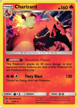 Pokemon TCG Charizard 3/70 Dragon Majesty Holo Rare LP - Image 1