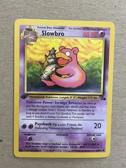 Pokemon TCG Slowbro 43/62 Non-Holo 1st Edition Fossil Set Vintage NM - Image 1