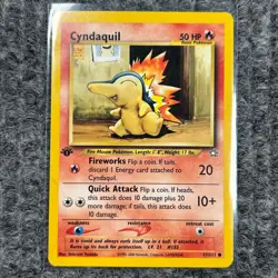 Vintage Pokemon Neo Genesis Cyndaquil 57/111 1st Edition Common LP Light Play - Image 1