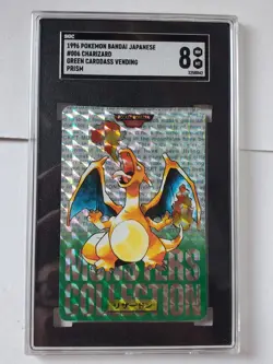 Charizard Pokemon Carddass Bandai Green 1996 SGC 8 - Image 1