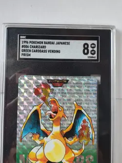Charizard Pokemon Carddass Bandai Green 1996 SGC 8 - Image 2
