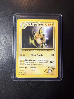 2000 Pokemon - Lt. Surge's Raichu #28/132 - Gym Heroes Unlimited - Rare - LP - Image 2