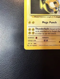 2000 Pokemon - Lt. Surge's Raichu #28/132 - Gym Heroes Unlimited - Rare - LP - Image 5
