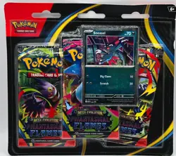 Pokemon Phantasmal Flames -Sneasel 3-Pack Booster Blister Factory Sealed - Image 1