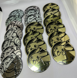 Pokemon TCG lot of 20 Official Coins Jumbo Pikachu Blastoise Duplicates - Image 1